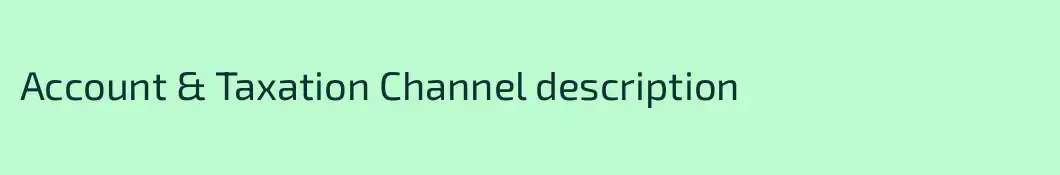 Account & Taxation Channel description
